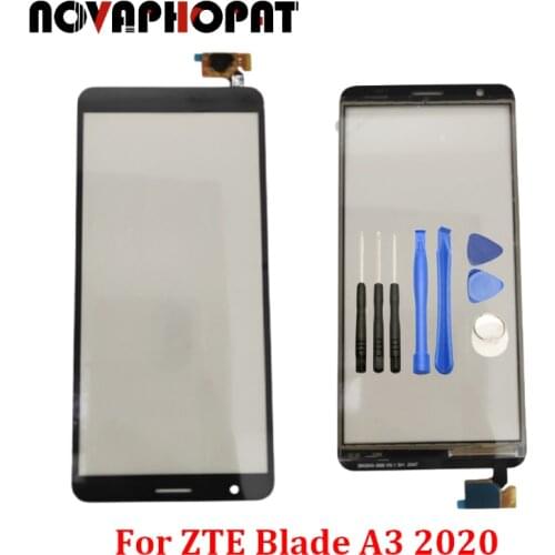 Novaphopat Tested Black Sensor For ZTE Blade A3 2020 Touch Screen Digitizer Front Glass Lens Panel