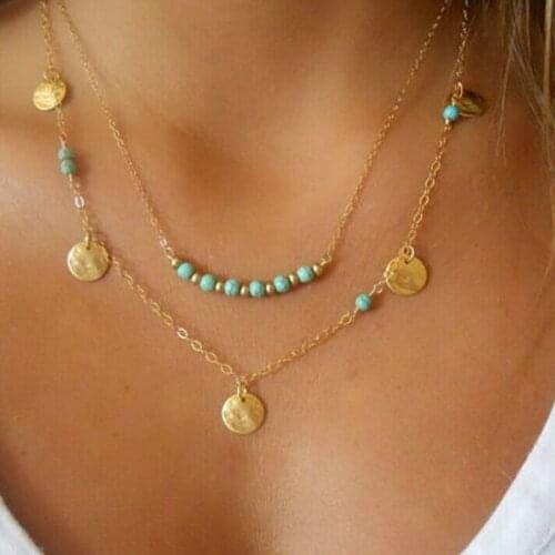 Newest Multilayer Hammer Chain Bar Necklace Long Strip Pendant Necklace Collar Women Girls Friends Gifts Femme Party Xmas Bijoux