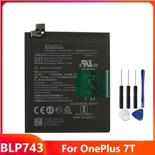 Original Replacement Phone Battery BLP743 For OnePlus 7T One Plus 7T Genuine Rechargable Batteries 3800mAh With Free Tools