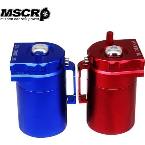 Baffled Aluminum Oil Catch Can Reservoir Tank / Oil Tank With Filter Universal 9mm/15mm fittings With Mini Filter For Most Cars
