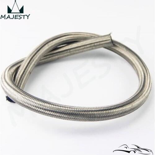 Silver STEEL/NYLON NBRAIDED 12AN 12-AN OIL/FUEL/GAS LINE/HOSE 1 METER 1M 3 FEET