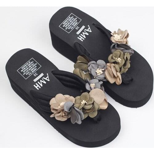 Female Summer Fashion Korean Most Comfortable Womens Slippers Flip Flops Shoes Online 6cm