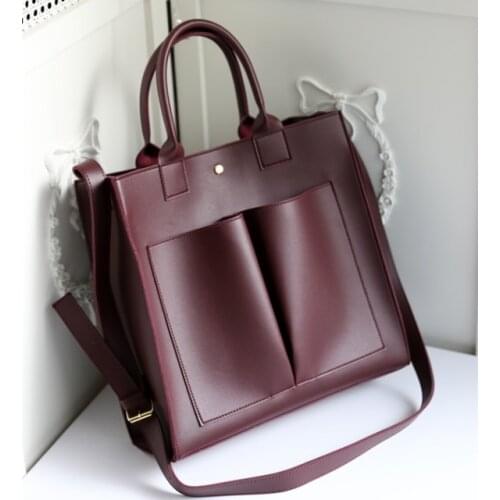 Brand Design Retro Fashion Big Tote bag 2019 New Quality PU Leather Womens Designer Handbag Shoulder Messenger bags Purse