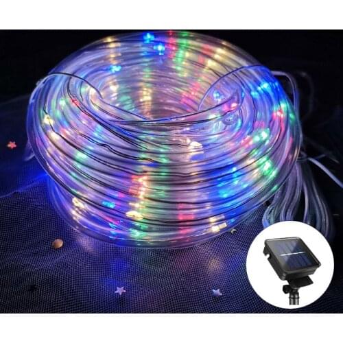 Solar Rgb Led Trip Outdoor Waterproof Led Belt Garden Courtyard Christmas Decoration Festoon Light Tape for Tree Decoration