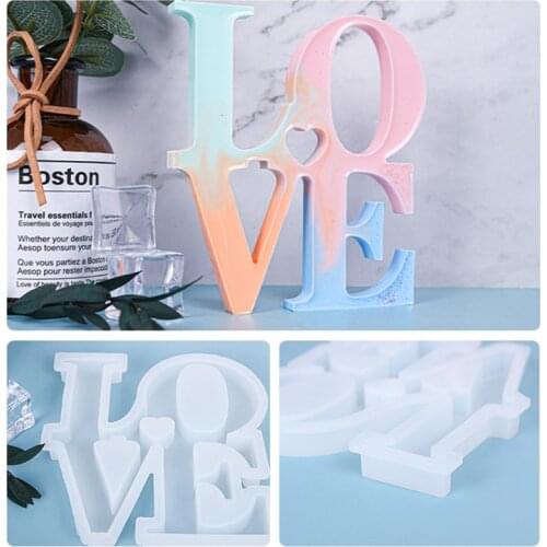 LOVE Ornaments Epoxy Resin Mold Home Decorations Silicone Mould DIY Crafts Jewelry Casting Tools