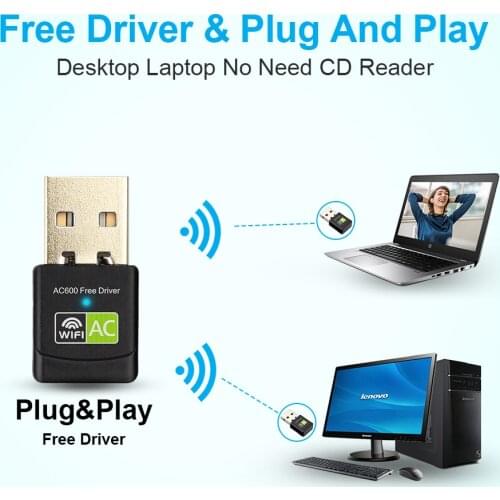 New Free Driver USB Wi-fi Adapter 600Mbps Wifi Adapter 5ghz Antenna Ethernet PC Wi Fi Lan Dongle AC Receiver Antenna Hotspot