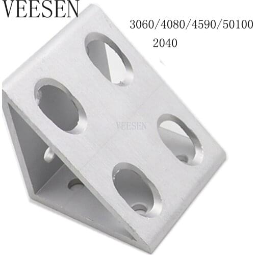 1Pcs 8 hole Inside Guesset Corner Angle L Brackets Fastener Fitting Round Hole for 2040/3060/4080/4590/50100