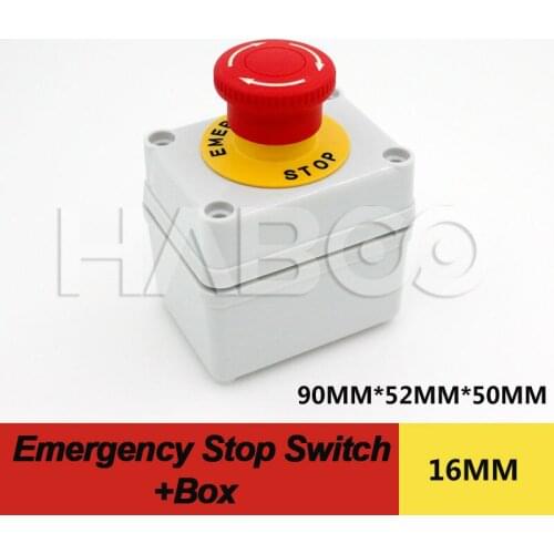 1PCS PACKING HABOO A16-F1R1 emergency stop switch 1NO+1NC with box dia.16mm 5A 250V