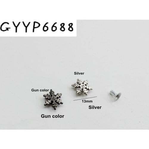 100pcs 3 colors 13mm snowflake hardware accessories decorative nail rivets diy Shoulder bag Messenger Bag rivets