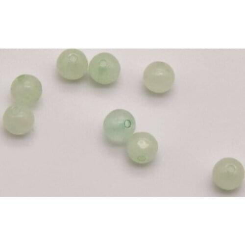 100 Pcs/Lot 4mm Green Natural Jade Round Beads Natural Stone Round Loose Beads Making For Bracelet Diy Accessories JA0227
