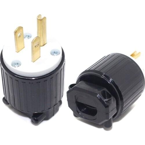 100PCS/lot NEMA 5-15P US American UL Approved Power Plug Adapter Industrial Wiring Electric Male Plug Extension Cord Adaptor