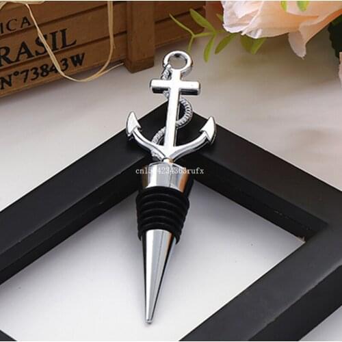 100pcs wedding favors Anchor bottle stoppers wedding gifts anchor shaped wine stoppers party supplies wholesale