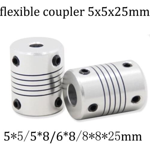 2pcs Stepper Motor 5x5x25mm Flexible Coupling Couplers /Shaft 5*5 5*8 6*8 8*8*25mm size optional 3d printer parts CNC Motor Jaw