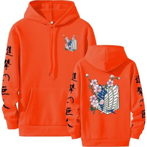 2021 Japanese Anime Graphic Hoodies Attack On Titan Hoodie Harajuku Sweatshirt Unisex Male