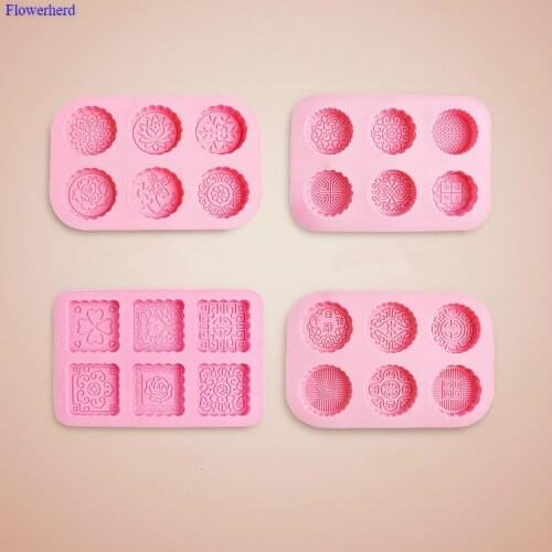 3D Round & Square 6-Cavity Silicone Soap Mold Fondant Cake Silicone Mold DIY Chocolate Mold Soap Form Cake Decorations