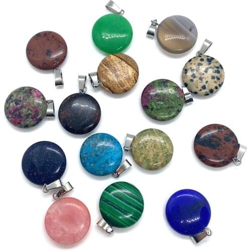 5 Pieces/bag of Exquisite Natural Stone Oblate Malachite Pendant Handmade DIY Necklace Pendant Earrings Accessories Size 20x20mm