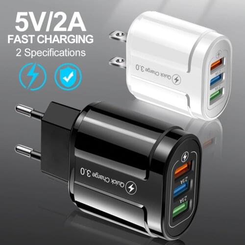 Quick Charge 4.0 3.0 USB Charger Universal 4 Port Fast Charging EU US Plug Power Adapter For Samsung S10 iPhone 11 Tablet Charge