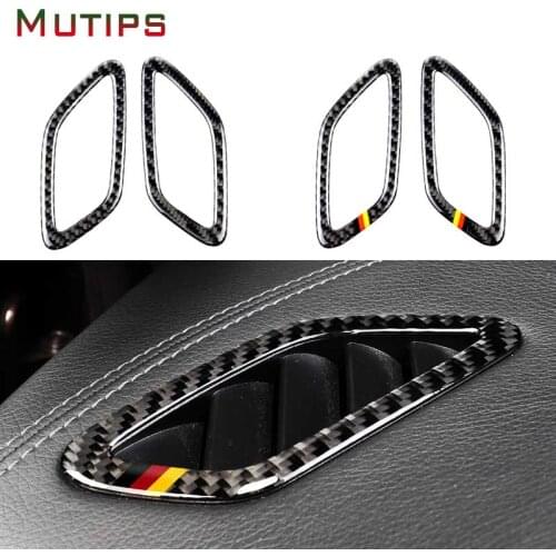Mutips Carbon Fiber Dashboard Air Outlet Frame Sticker Car Styling For Mercedes A Class 2013-2018 CLA 2014-2018 GLA 2015-2018