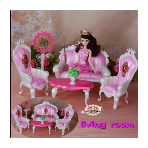 For original barbie living room home sofa dream doll house furniture accessories