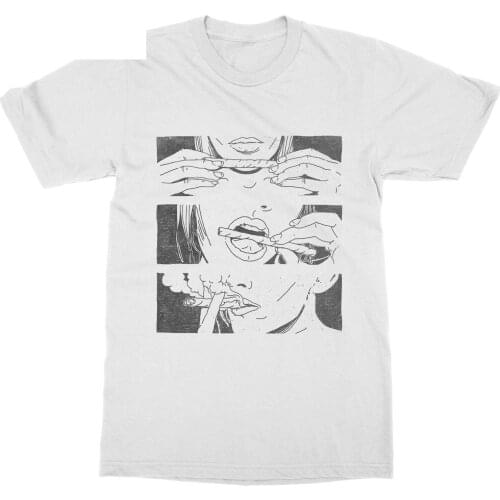 Short-Sleeved Cotton T-Shirt Roll Lick Smoke T-Shirt Marijuana Joint High Cannabis Hemp Roll Bluntcustomize T Shirts