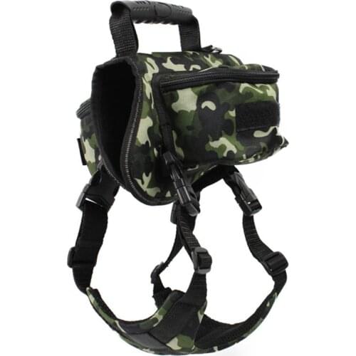 Camouflage Dog Backpack Saddle Bag Medium Big Large Dogs Bag Outdoor Sport Hiking Camping Training Canvas Pet Self Backpack