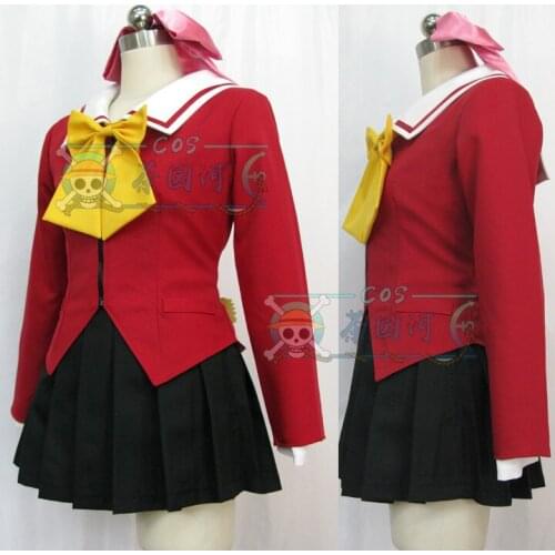 Anime Omamori Himari Cosplay Costume Fashion Cute Red School Uniform Suit Full Set Adult Role Playing Clothing Custom-Make Any