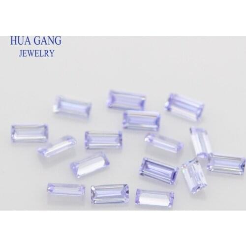 Lavender Rectangle Shape Step Cut CZ Stone Synthetic Gems Cubic Zirconia For Jewelry Size 1.5x2~3x5mm Free Shipping
