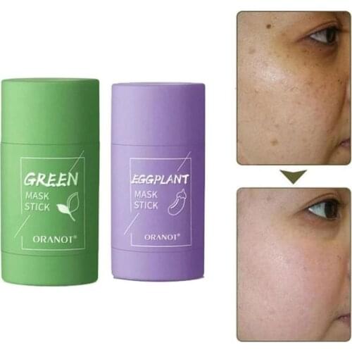 Green Tea Mask Solid Green Mask Stick Oil Control Moisturizing Cleaning Mask Acne Treatment Blackhead Remove Pores Purifying