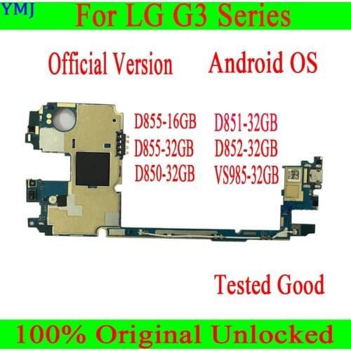 Motherboard For LG G3 D855 D851 D852 D850 VS985 Motherboard original unlocked Mainboard with Android OS System 16gb/32gb