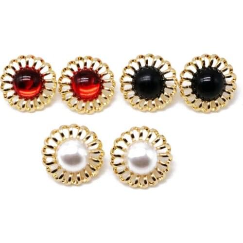 Fashion Sweet Elegant Clip Earrings Round Metal Jewelry