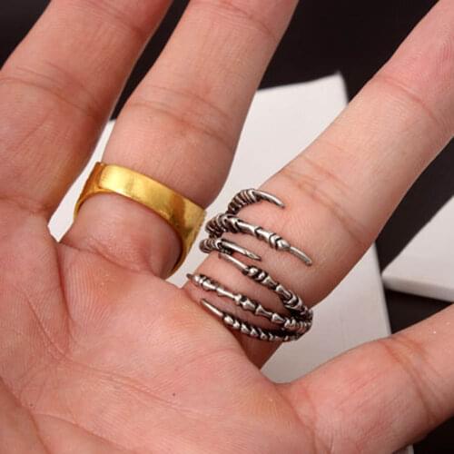 Fashion Mens Opening Talon Rings Mystery Jewelry Gothic Punk Antique Copper Eagle Claw Ring