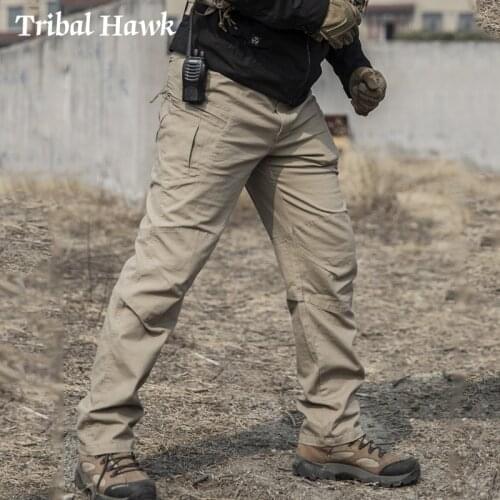 Tactical Cargo Pants Men SWAT Army Military Waterproof Pants Cotton Many Pockets Stretch Flexible Work Casual Trousers XXL