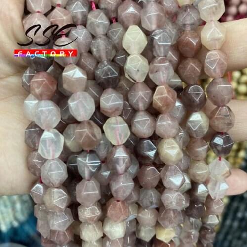 Faceted Natural Stone Beads Lilac Round Loose Spacer Beads 8mm For Jewelry Making DIY Bracelets Necklace Accessories 15" Strand
