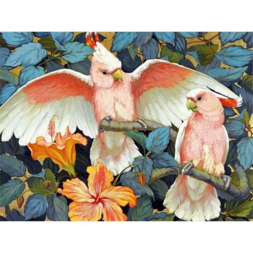 Full Square/Round Diamond Painting Beautiful Parrot Family Handmade Gift Beads Embroidery Animal Picture Home Decor