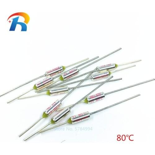 RY 100pcs/lot New Micro thermal fuse 10A 250V RY 80 Degrees Tf 80 C Mini temp fuse metal shell Thermal Cutoff 80
