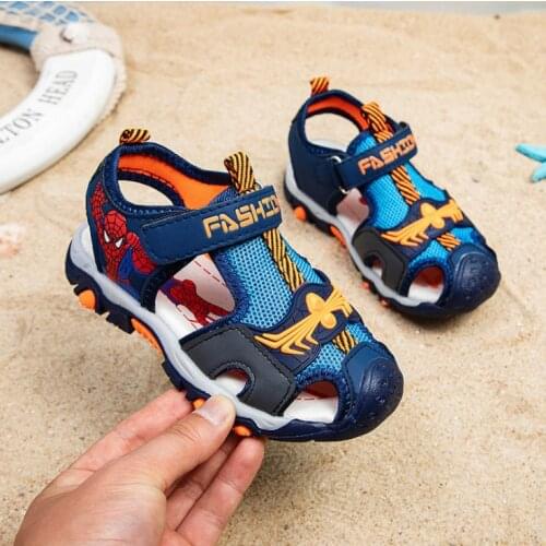 2021 summer new children sandals baby toddler shoes spiderman beach shoes soft bottom non-slip boys sports sandals leisure shoes