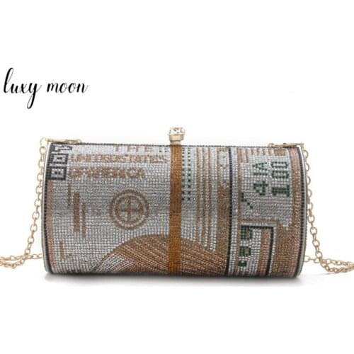Bling Money Clutch Purses and Handbags Luxury Designer Brand Luxury Women Bag 2020 Rhinestone Party Crossbody Bag ZD2087