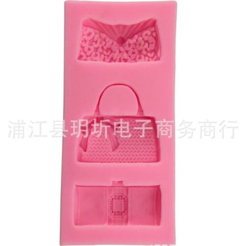 Three stylish bags shape silicone mold baking cake mold chocolate flip sugar hand drop glue decoration mold