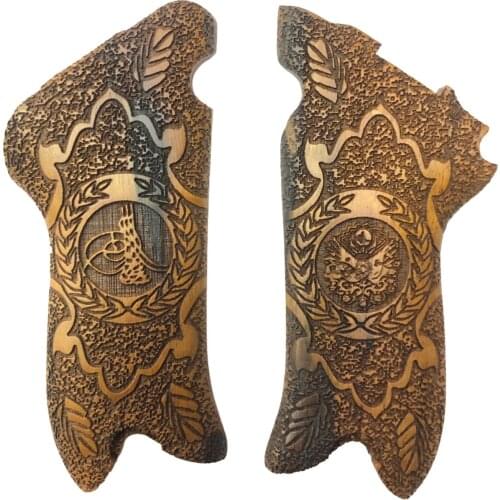 Luger P08 Compatible Roller Parabellum Ottoman Tuğra and Rigging Model Laser Cutting Wooden Grip