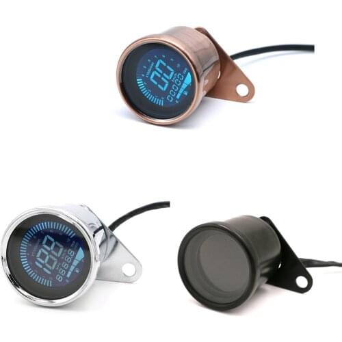 Universal Motorcycle Digital Motorcycle Speedometer Retro LCD Odometer Cafe Racer Tachometer indicator Scooter ATV Meter
