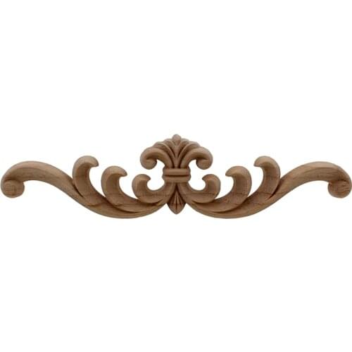 VZLX European Style Vintage Unpainted Wood Carved Corner Onlay Applique Frame For Home Furniture Wall Cabinet Door Decor Crafts