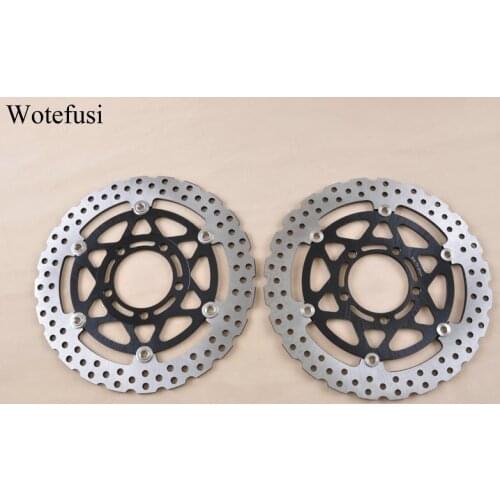 Wotefusi Motorcycle Front Brake Disc Rotor Black For ZX 6R 636 6RR ZX10R Z 1000 [MT118]