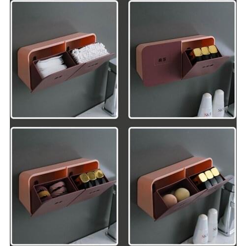 Punch-Free Storage Box with 2 Girds Water-Proof Durable Anti-Dust Long Lasting Lightweigt for Cosmetics TS2