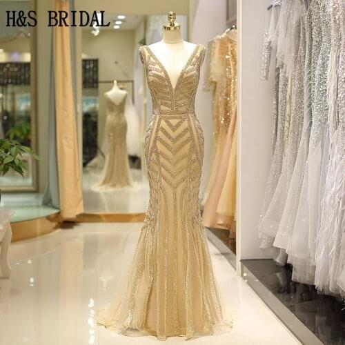 H&S BRIDAL V Sexy evening dress Mermaid abendkleider Prom Dresses vestidos de fiesta Fromal Dress