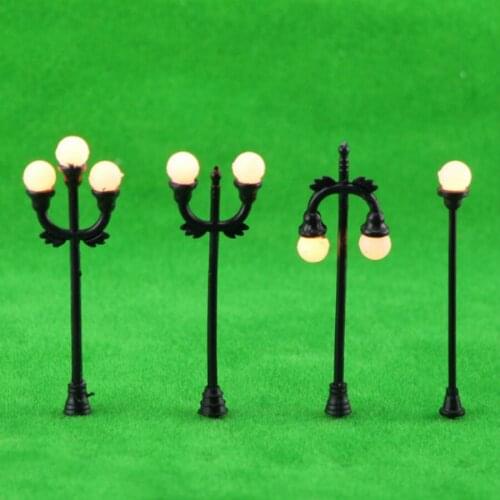 20pcs/lot architecture miniature plastic model garden light mixed on the grass play ground fence and ho train layout