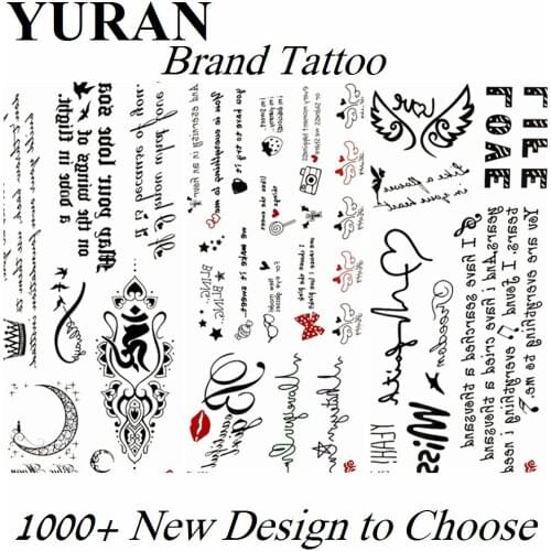 3D Diy Black Inspired Quotes Temporary Tattoo Stickers For Kids Girl Children Women Body Art Tattoo Paper Small Words Sexy Tatoo
