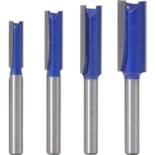 4Pcs Straight Cut Router Bits 1/4-Inch Shank Double Flute Straight Router Bit Set