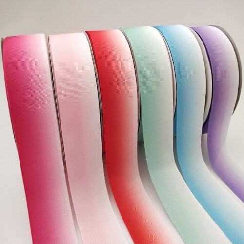 5yards/lot) 25mm/38mm Colorful Gradient Grosgrain Ribbon for DIY Bow Card Gift Warpping Lace Ribbons