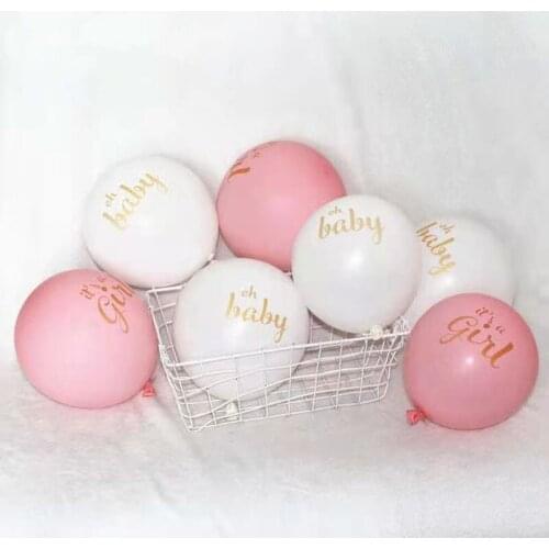 5pcsNew boy girl hot stamping boy girl baby reveal gender latex balloon decoration party