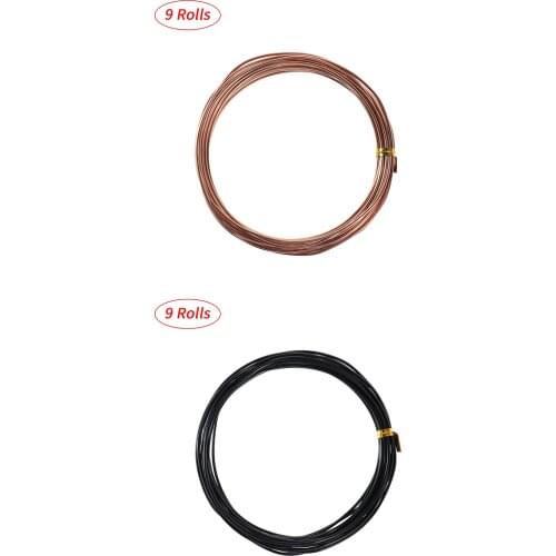 9 Rolls Bonsai Trainers Gardening Potted Plants Decoration DIY Nursery Pots Tree Training Wires Anodized Aluminum Bonsai Wire